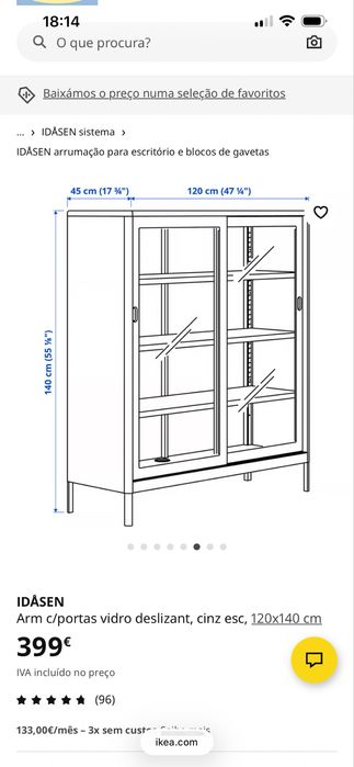 2 x Vitrines ikea excelente estado