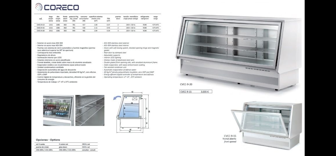 Vitrina expositora refrigerada com portas de vidro - Nova - Com gar