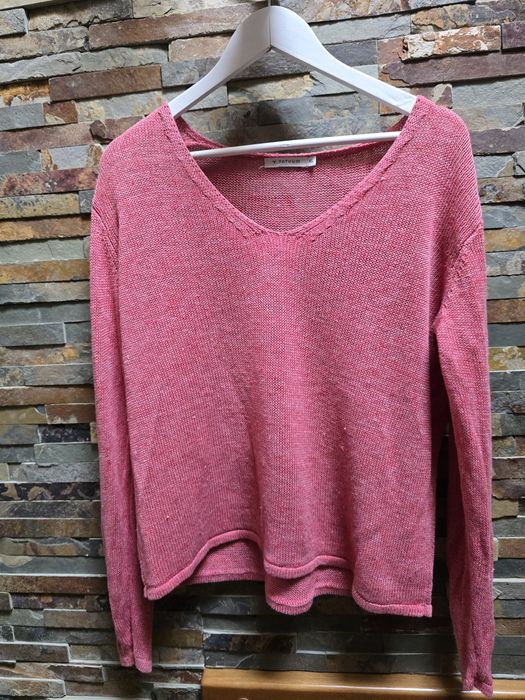 Sweter jasnoróżowy damski lniany Tatuum XL