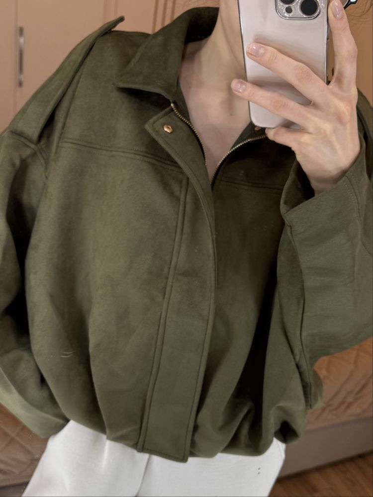 Трендовий замшевий бомбер куртка Zara 4344/155/533