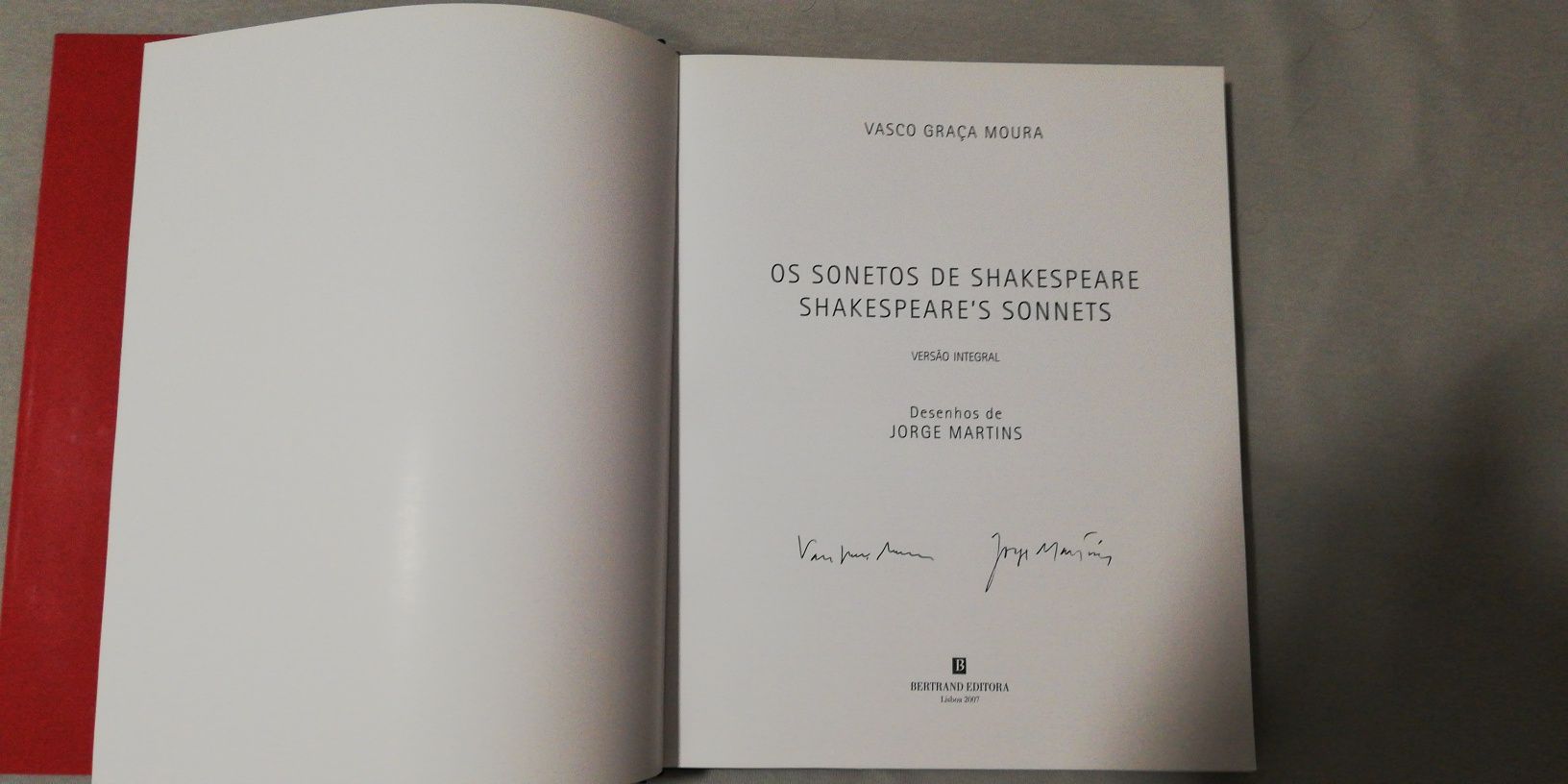 "Os Sonetos de Shakespeare", trad. de Vasco Graça Moura (portes gráti