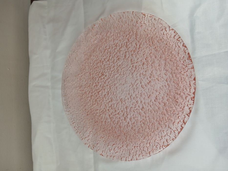 Ząbkowice PRL rozalinowy talerz Sahara 21 cm