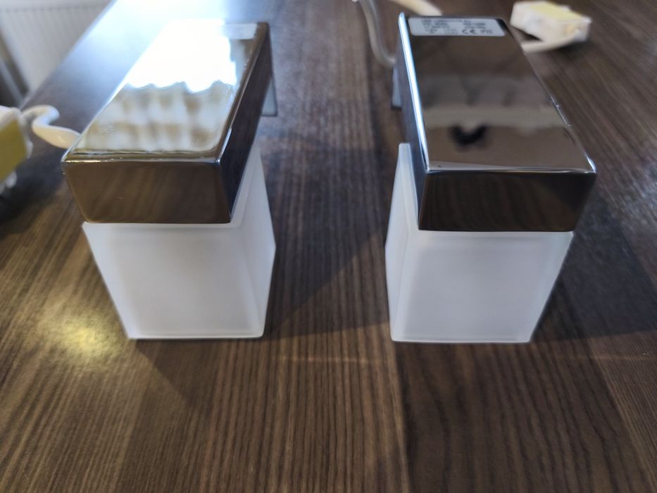 Kinkiet łazienkowy nad lustro / szafkę – Chrom + Szkło 2 szt.