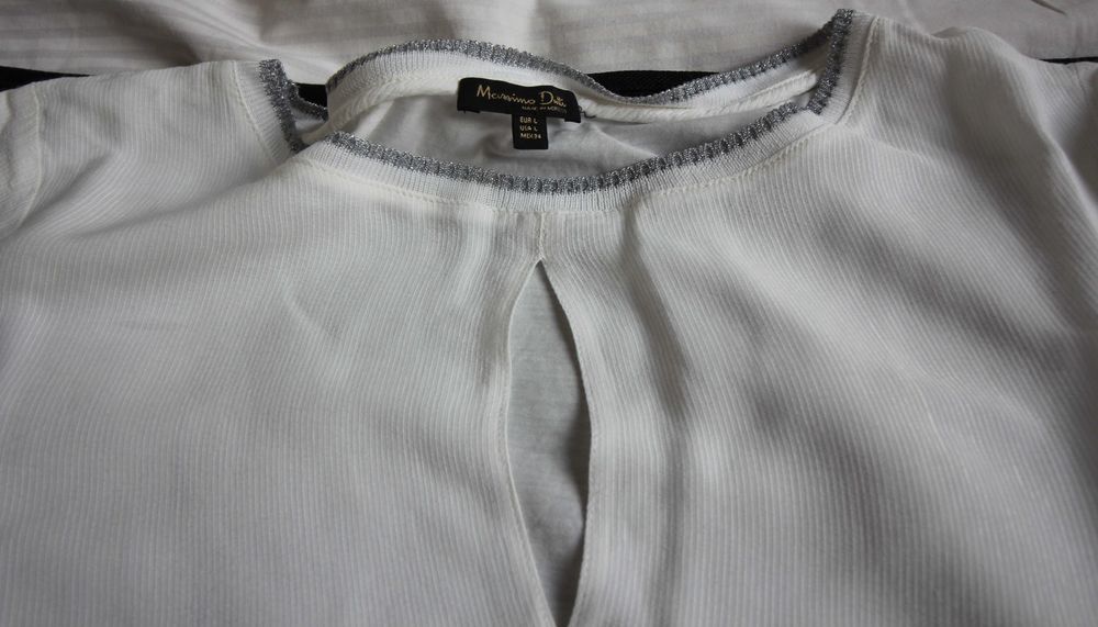 Lekka bluzka w kolorze ecru, Massimo Dutti, r. L