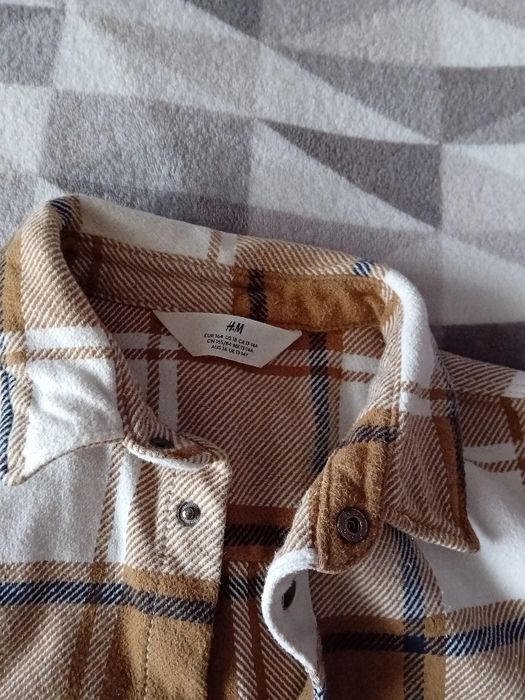 Gruba koszula w kratę r.164 H&M