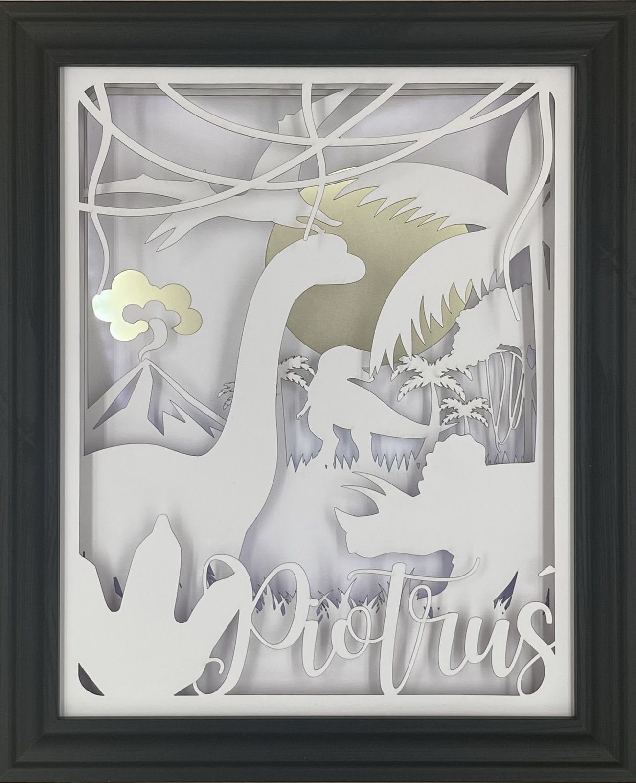 Ramka 3D LED Shadow Box Dinozaury
