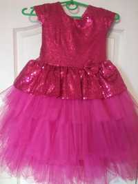 Випускна яскрава рожева сукня для дівчинки ( р.122)