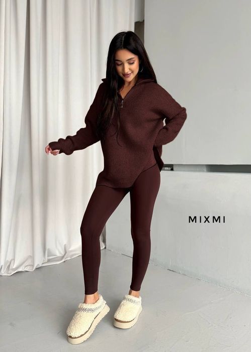 Жіночий костюм туніка в'язка і лосіни