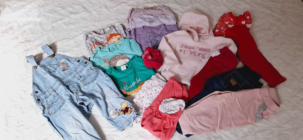 Zestaw ubranek ubrań dla dziewczynki paczka paka 9-12mc  74-80cm