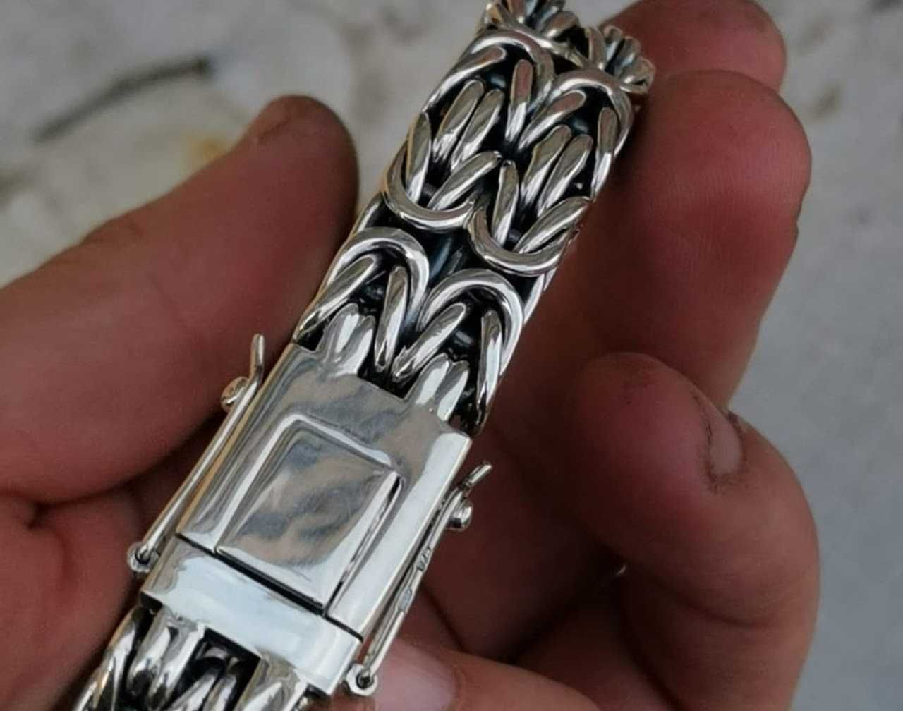 Срібний браслет: 80г -> 2х Візантія 925° -> Власне виробництво