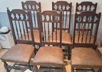 Seis cadeiras madeira maciça usadas
