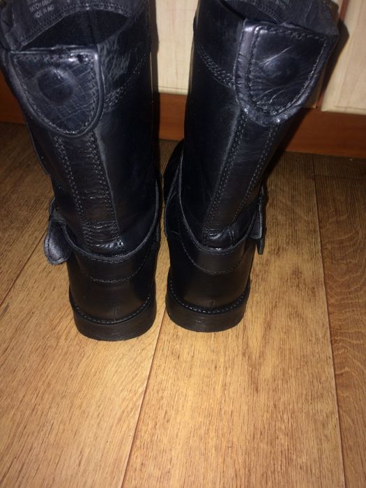 Ботинки сапоги кожаные байкерские