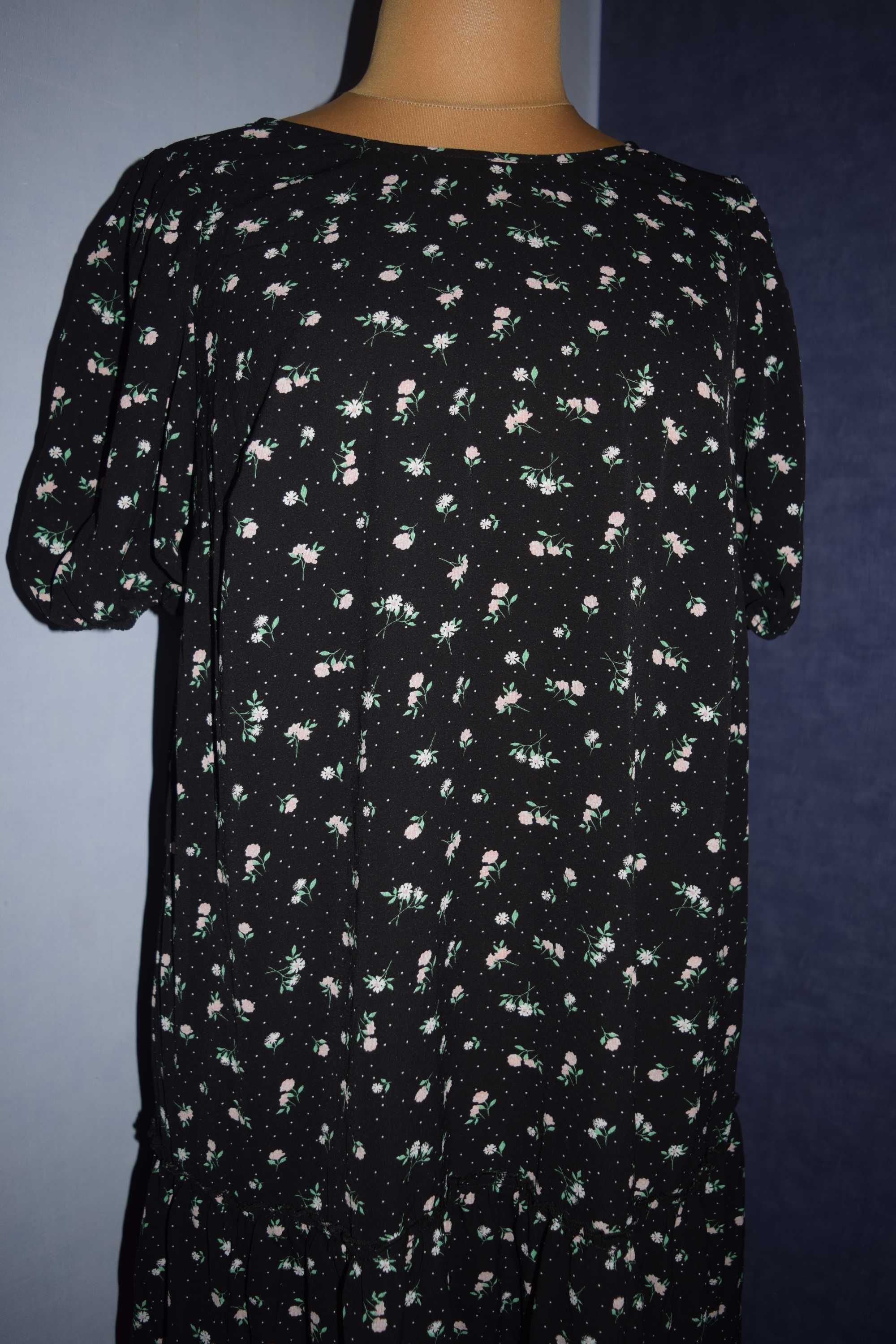 H & M Piękna sukienka letnia w kwiaty prawie nowa_44