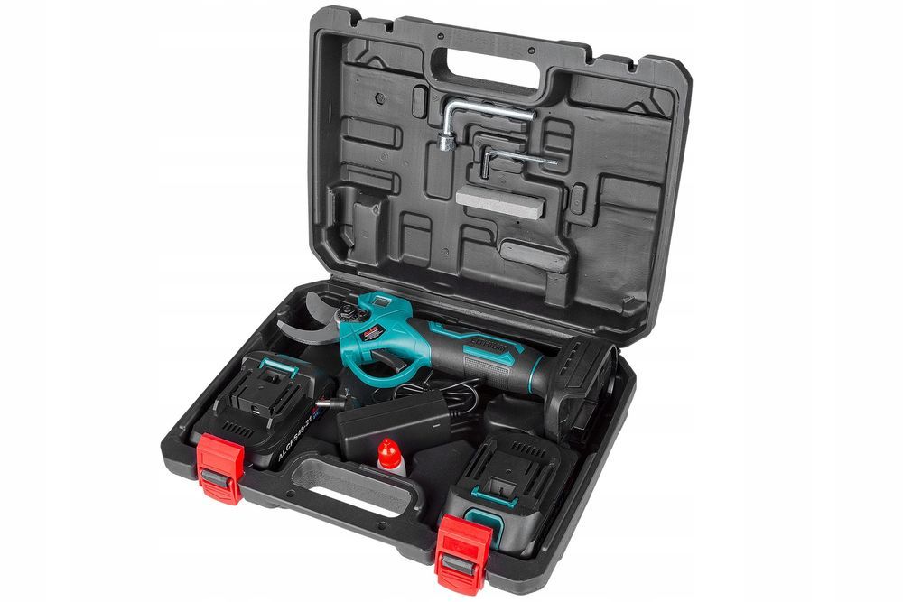 Sekator Akumulatorowy Nożyce Elektryczne Ogrodowe Wyświetlacz 2 Akum