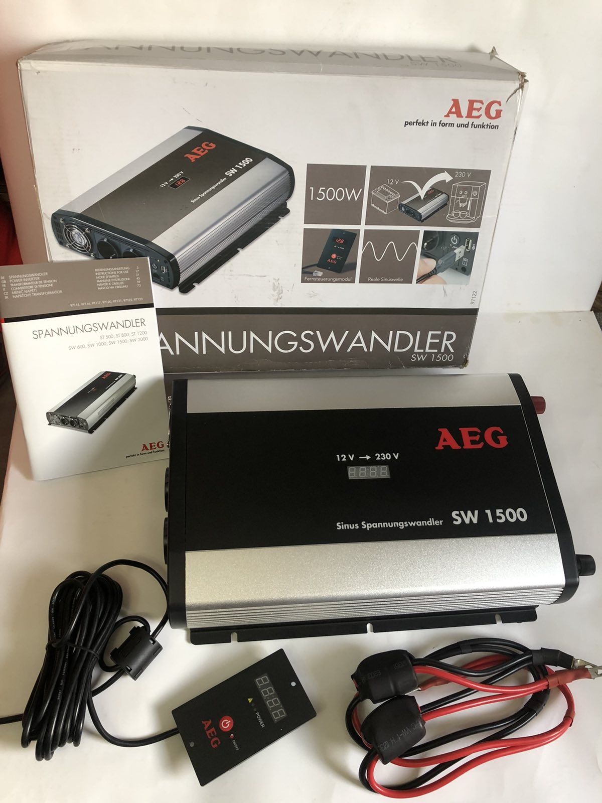 Інвертор AEG SW1500 12V (оригінал) , чистий синус 3000W