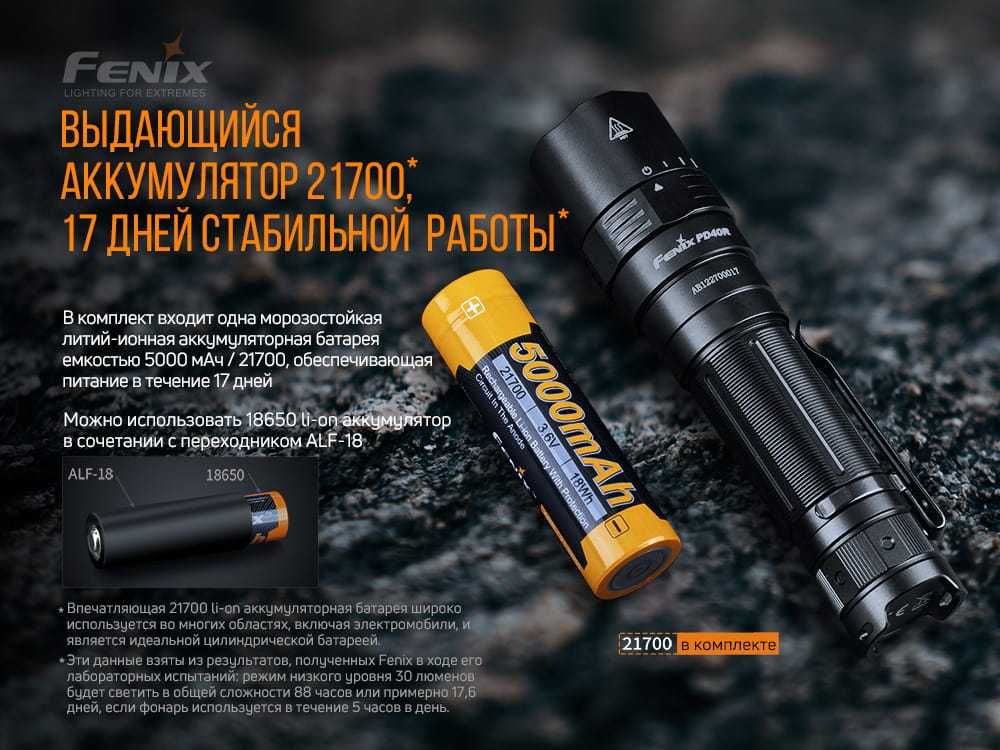 Набор фонарей Fenix PD40R V2.0 + E01 V2.0