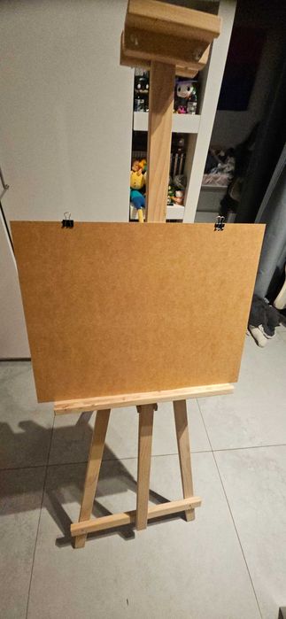 Sztaluga malarska 176cm rysownica 40x60 drewno trójdrożna Nowa+płótna