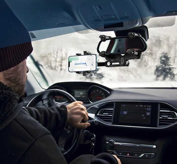 Uchwyt Samochodowy na Telefon na Lusterko OBROTOWY idealny na nawigacj