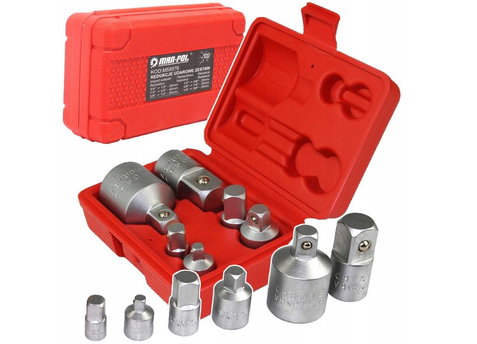 Adaptery redukcyjne REDUKCJE UDAROWE 6 el. zestaw walizka 2082