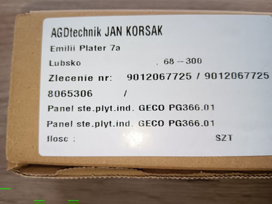 Panel sterowania plyty indukcyjnej amica