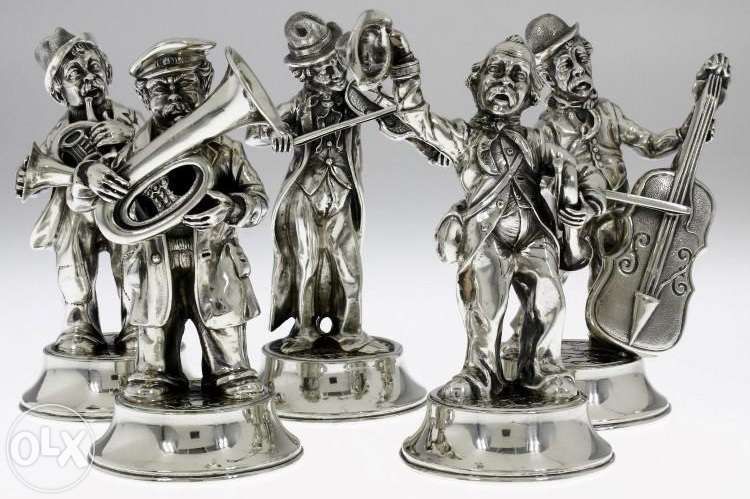 5 Músicos em prata espanhola