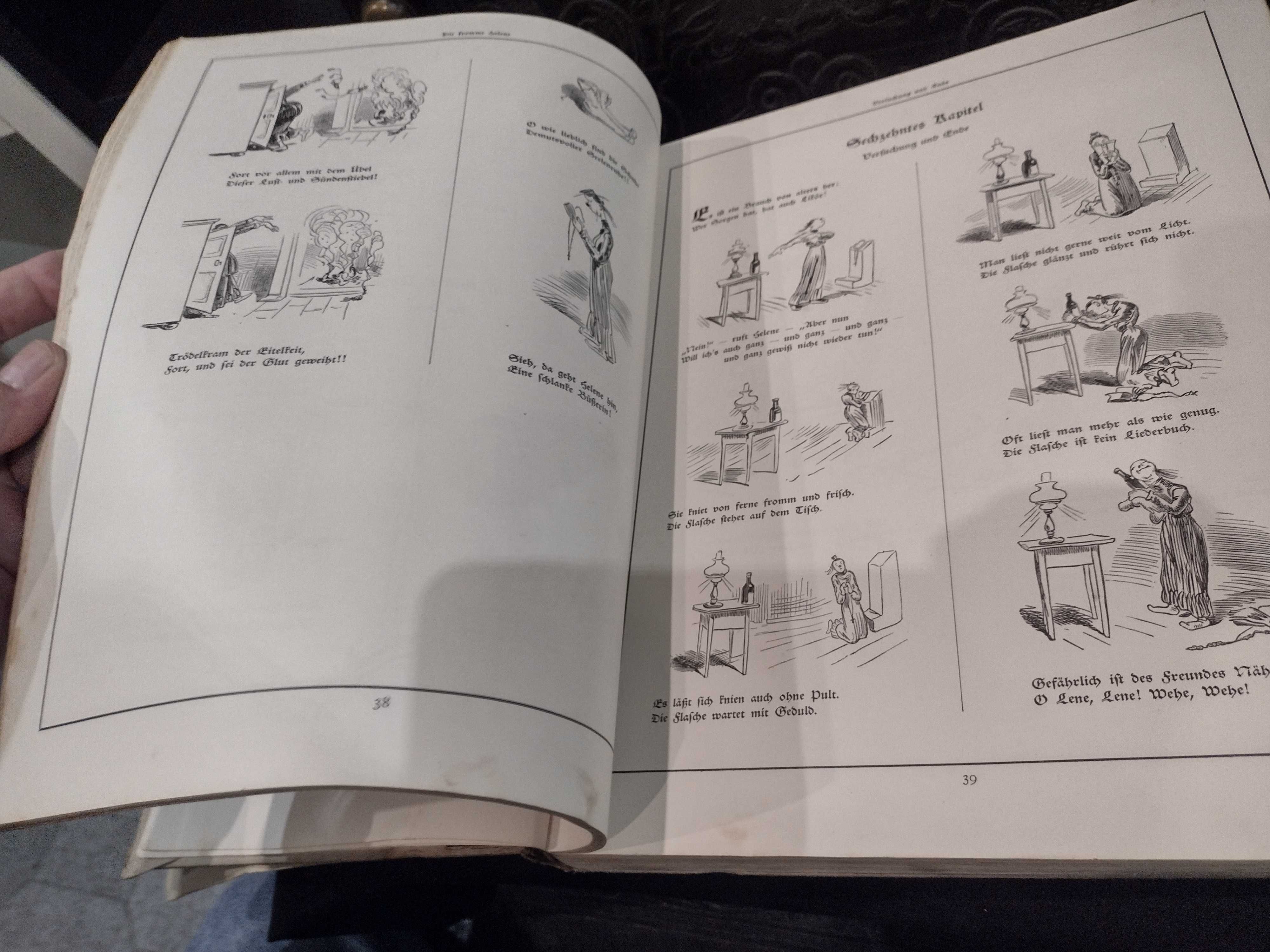 Álbum Wilhelm Busch 1924 Tesouro humorístico com 1500 desenhos/fotos