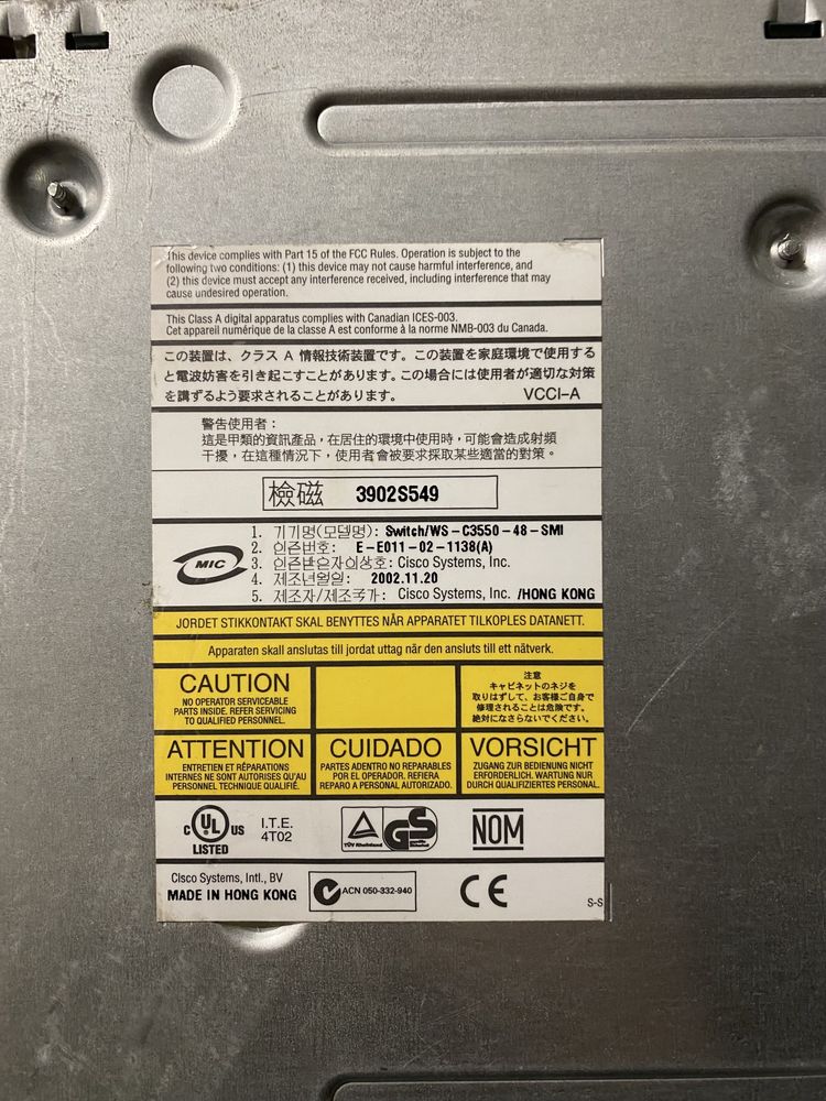Przelacznik/rozdzielacz sieciowy cisco catalyst 3550 series 48x rj45