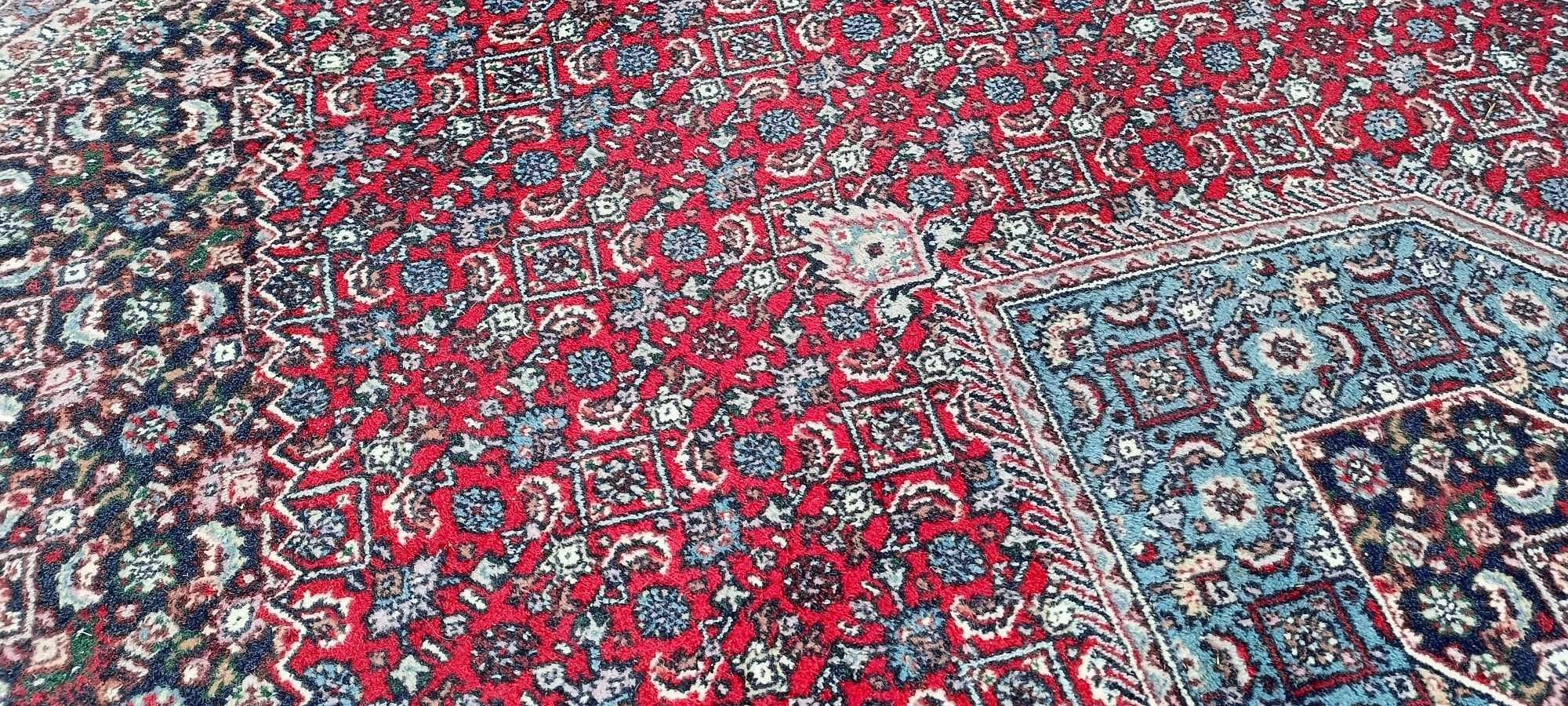 Bidjar ręcznie tkany dywan wełniany duży 369 x 243 cm wełna
