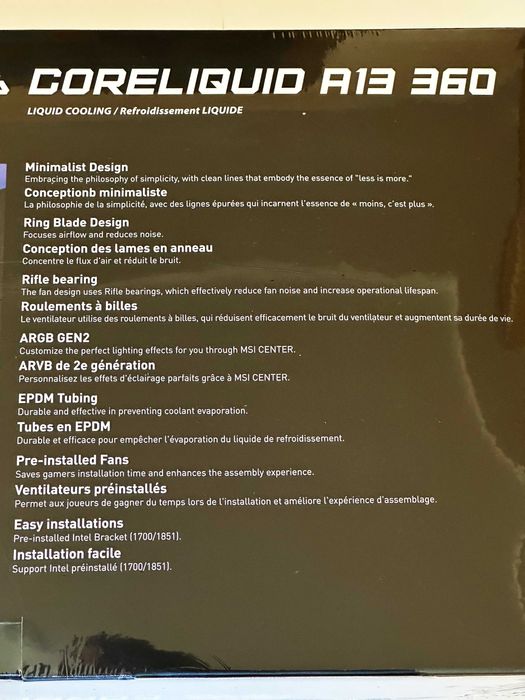 Система водяного охолодження MSI Mag Coreliquid A13 360 Black