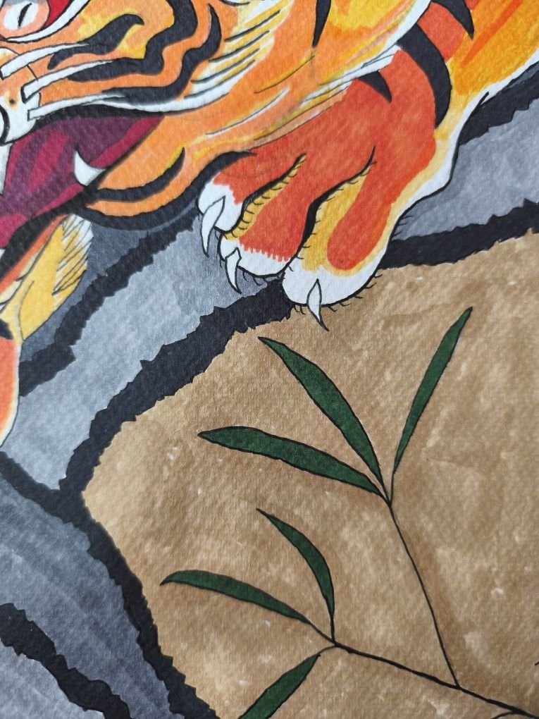 Ilustração Tigre tradicional japonês
