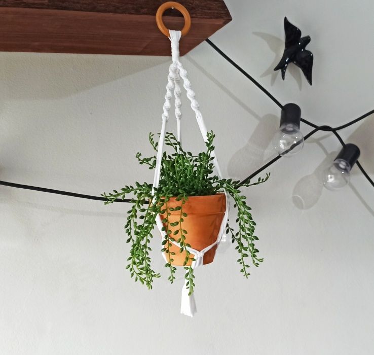 Suporte para vaso em Macramé