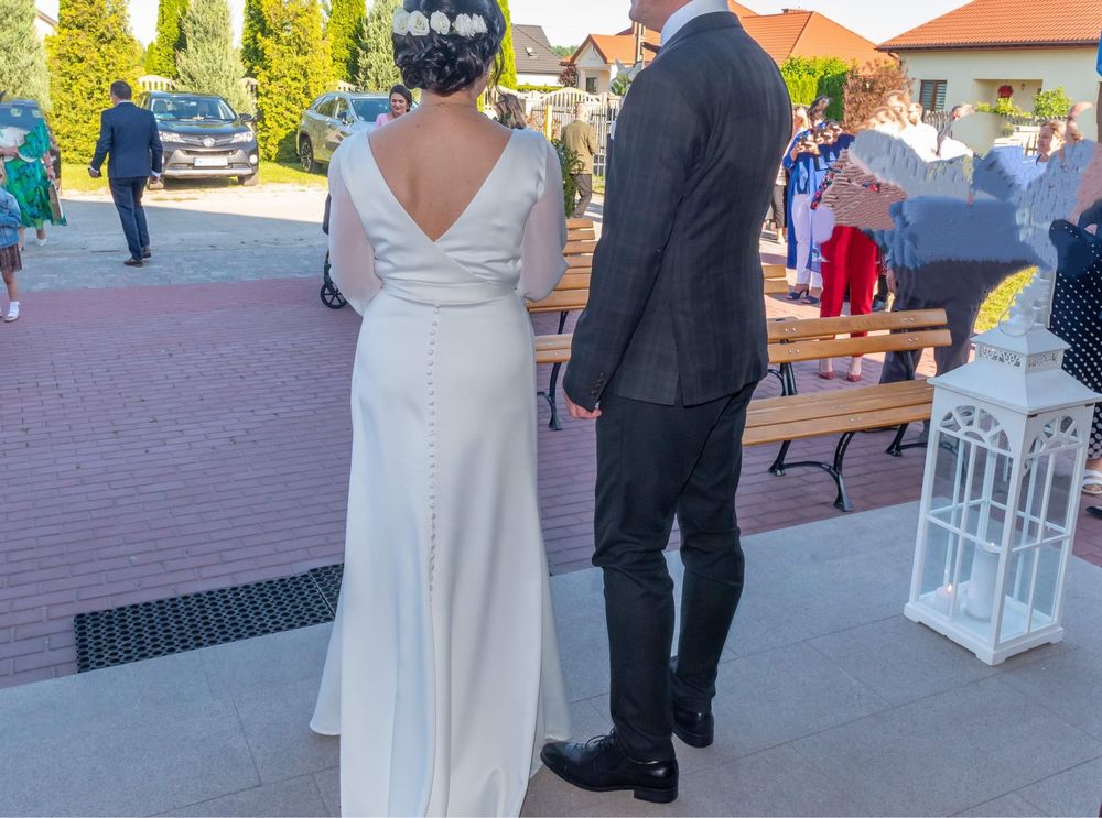 Suknia ślubna wesele rozm.42 wanilia z trenem