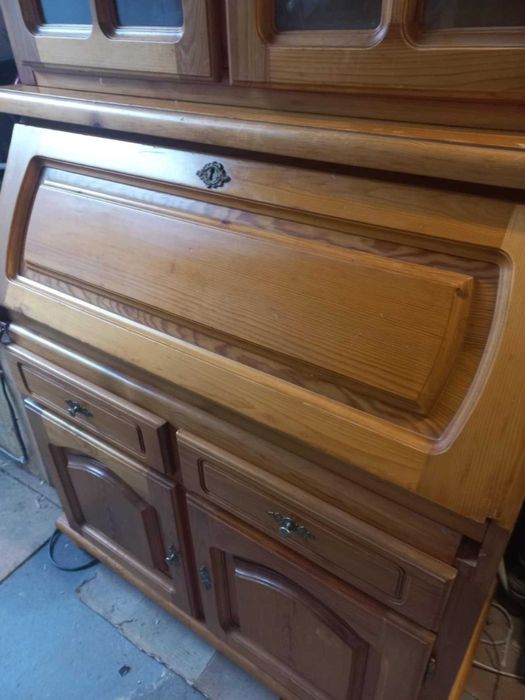 sosnowy drewniany komplet kredens komoda i nadstawka