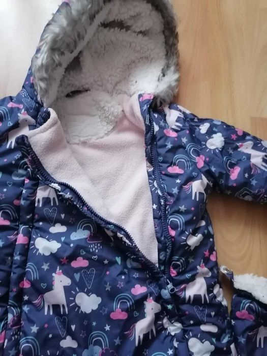 Kombinezon zimowy ciepły dla dziewczynki F&F 9-12 mies.