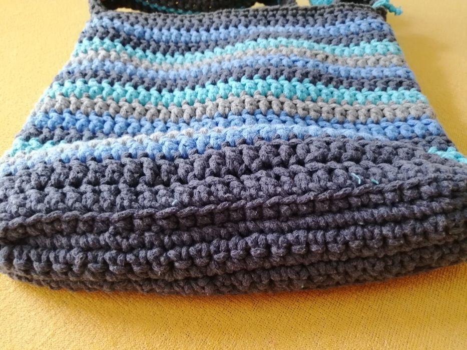 Torebka ze sznurka, szydełko, ręcznie robiona