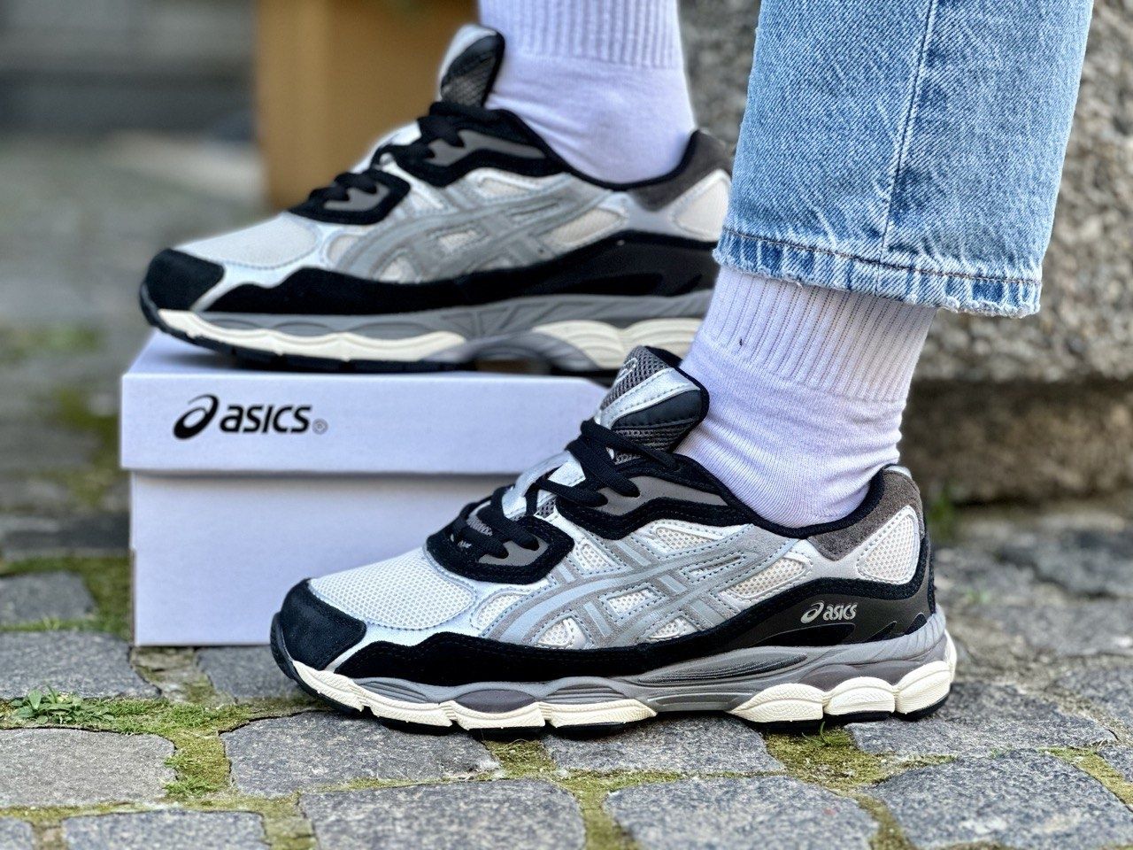 ТОП ПРОДАЖ! Asics Gel-NYC White/Black/Grey 40 41 42 43 44 45