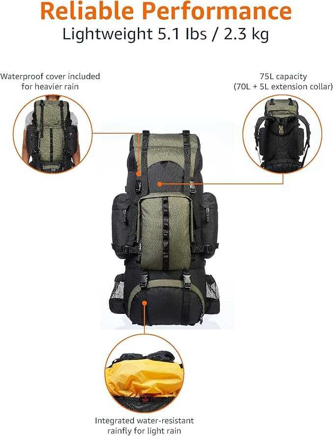 Amazon Basics – plecak turystyczny 75l