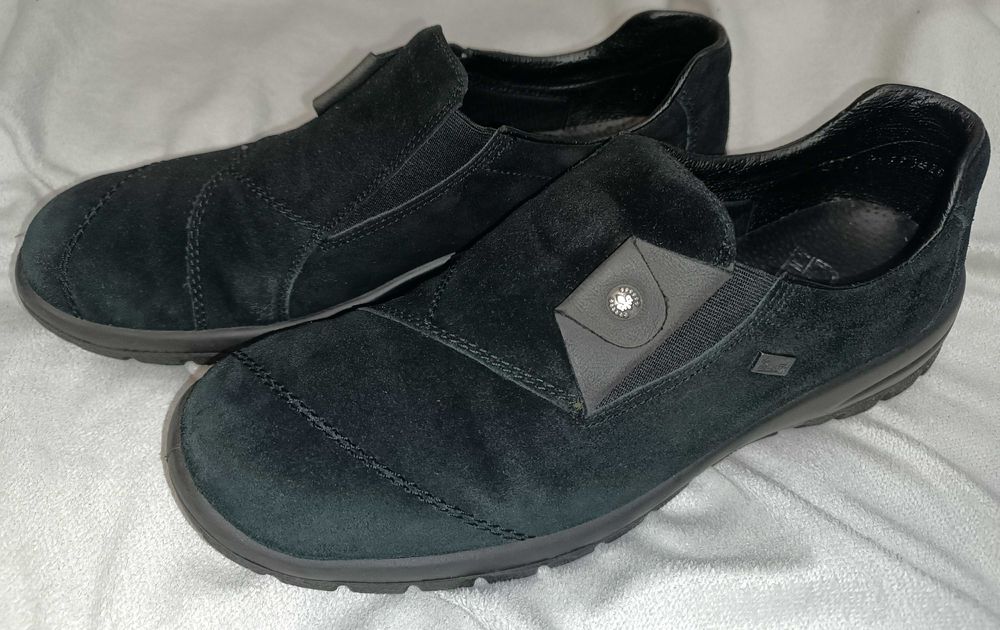 Туфли Rieker Германия как мокасины riekerTEX кожа-замшевые 41 размер