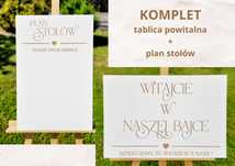 KOMPLET tablica powitalna + plan stołów