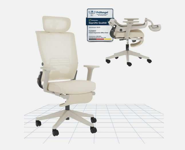 FLEXISPOT OS1W Ergonomiczne Krzesło Biurowe Składane