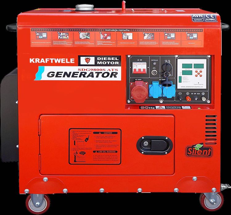 АКЦІА- Дизельний генератор 9.8кВт/ 3-фаз SDG9800 KRAFTWELE DOUBEL TANK