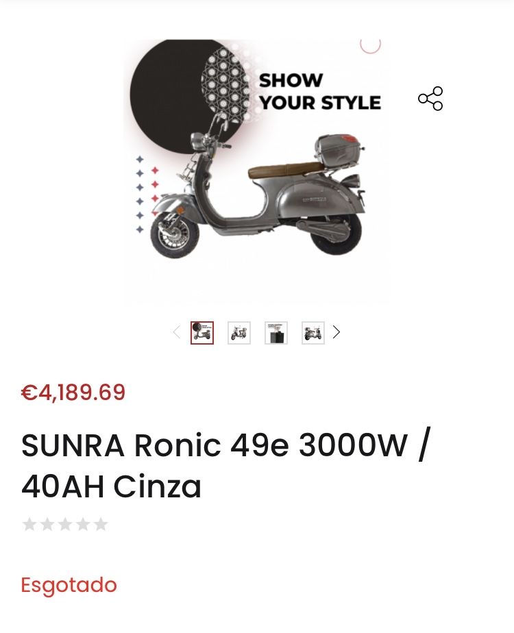 Scooter Elétrica 50cc (2023) — Pouco usada, Só 140km!