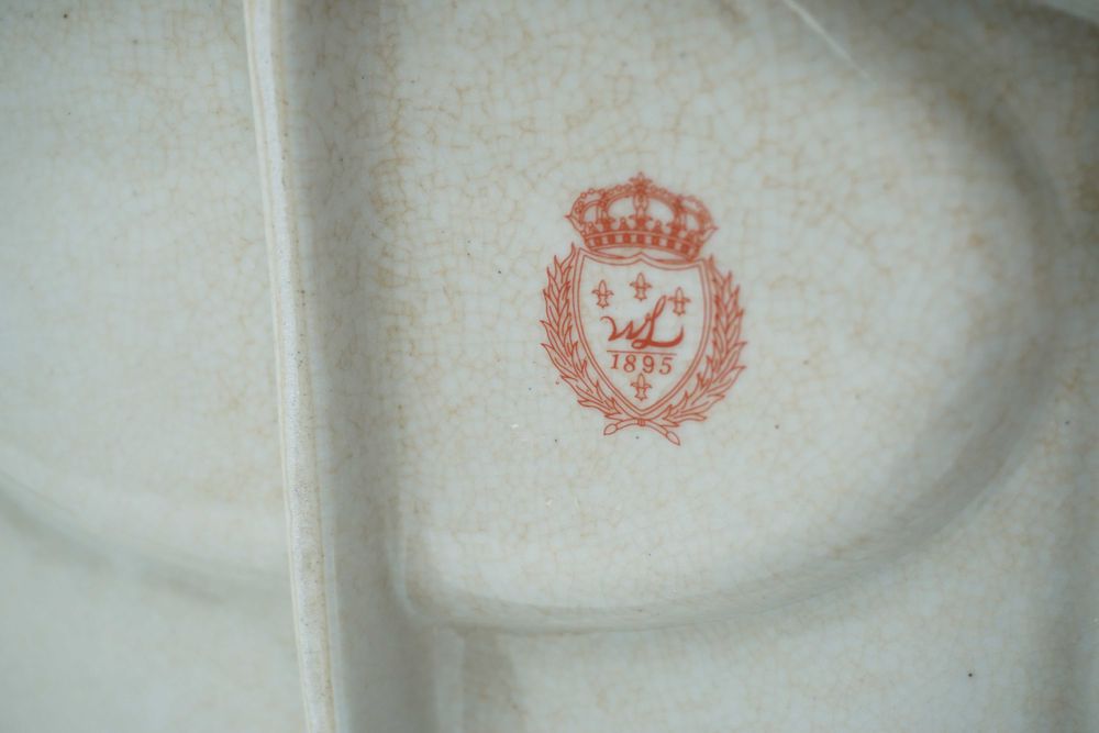 LUSTRO stojące brąz z porcelaną