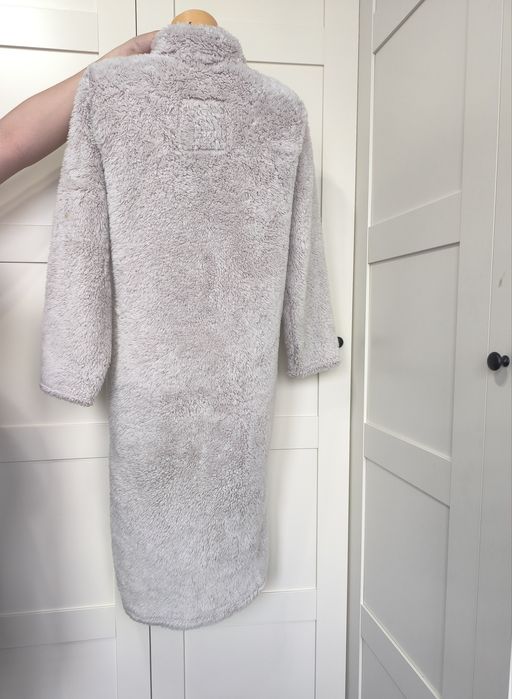 Szlafrok 8 S 36 10 M 38 pudrowy róż polarowy pluszowy zapinany na suwa