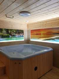 Domek Sauna Jacuzzi jezioro Plac zabaw