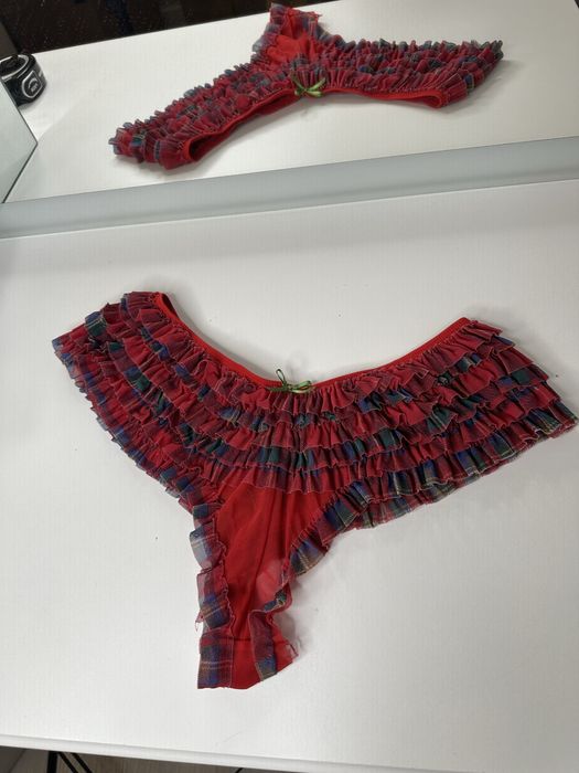 Majtki świąteczne święta L 40 czerwone jak spódniczka