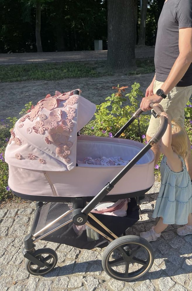 Cybex priam 2w1 dla dziewczynki różowy wózek w kwiaty