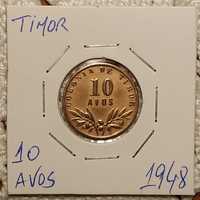 Timor - moeda de 10 avos de 1948