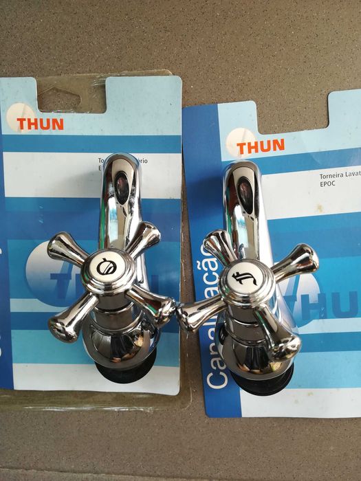 Estores laminados em PVC || 2 torneiras de lavatório novas - vintage