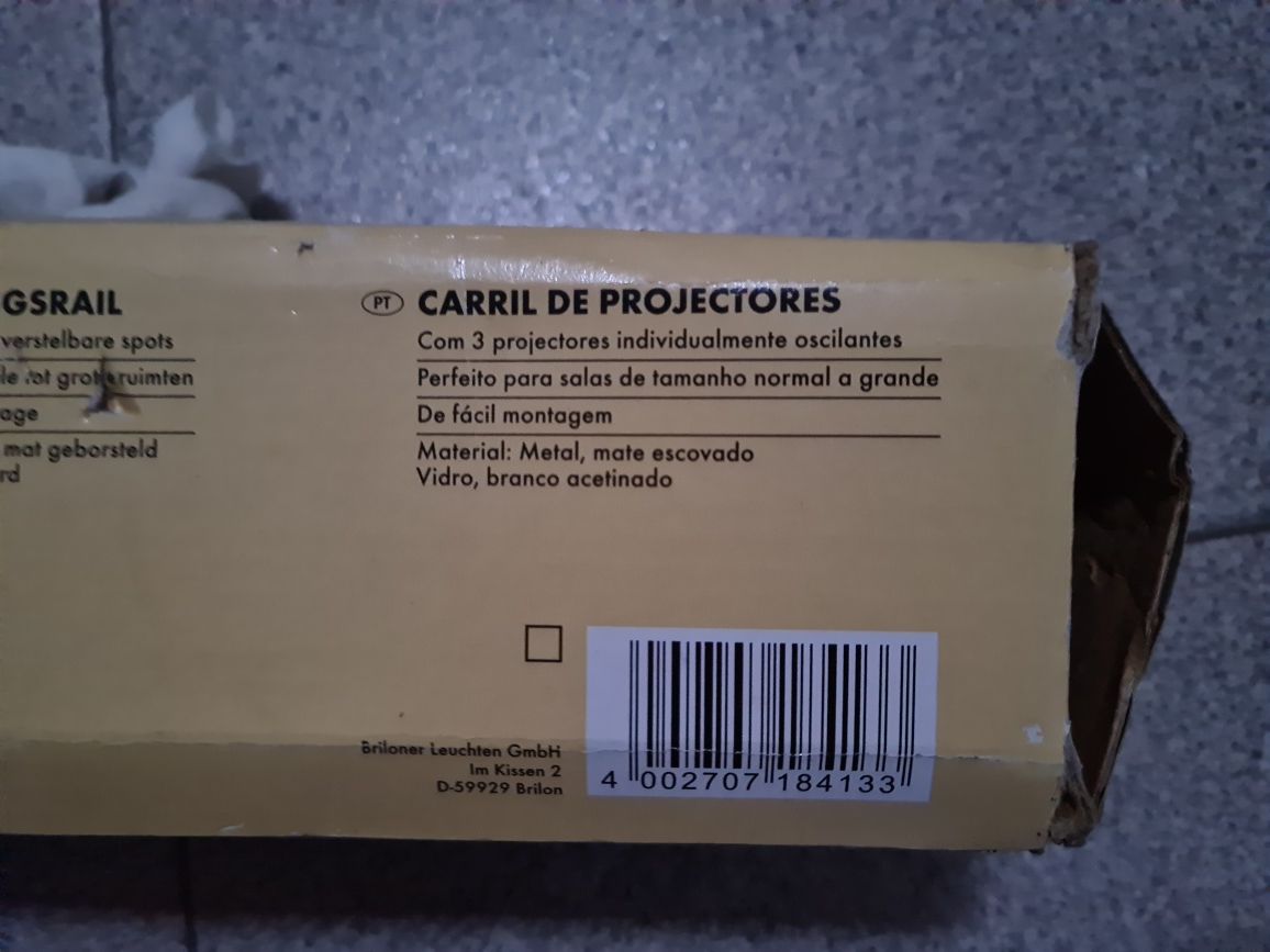 Candeeiro com 3 focos orientáveis - aço e vidro (Lidl)